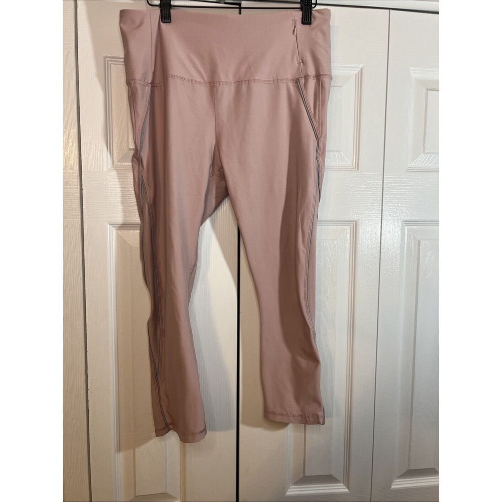 RBX Women's XL Pink‎ Ankle Leggings High-Rise Moisture-Wicking Yoga Running EUC